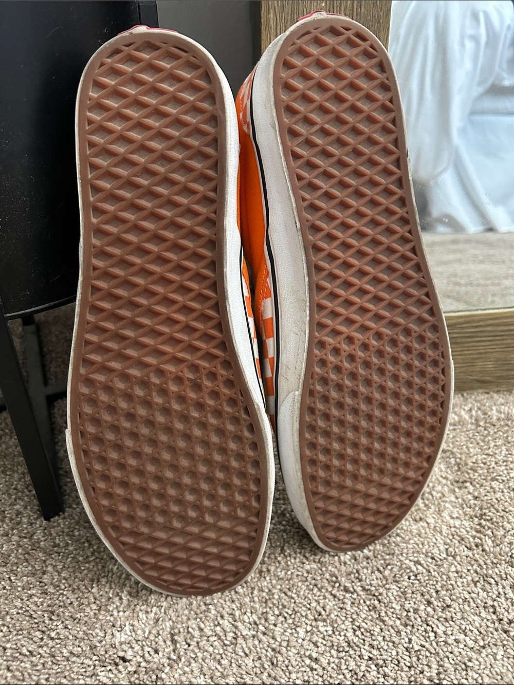 Vans Orange & White Checkerboard Slip-On Sneakers - Picture 4 of 9
